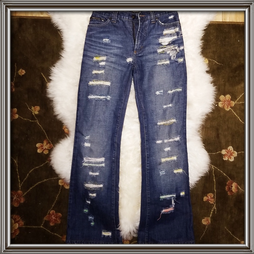 Dolce and Gabbana distressed jeans.